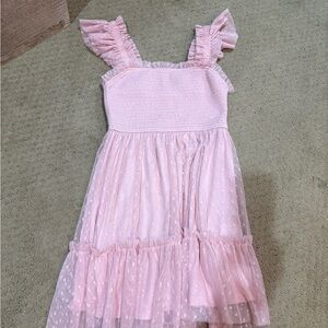 Mine Light Pink Ruffled Kids Dress